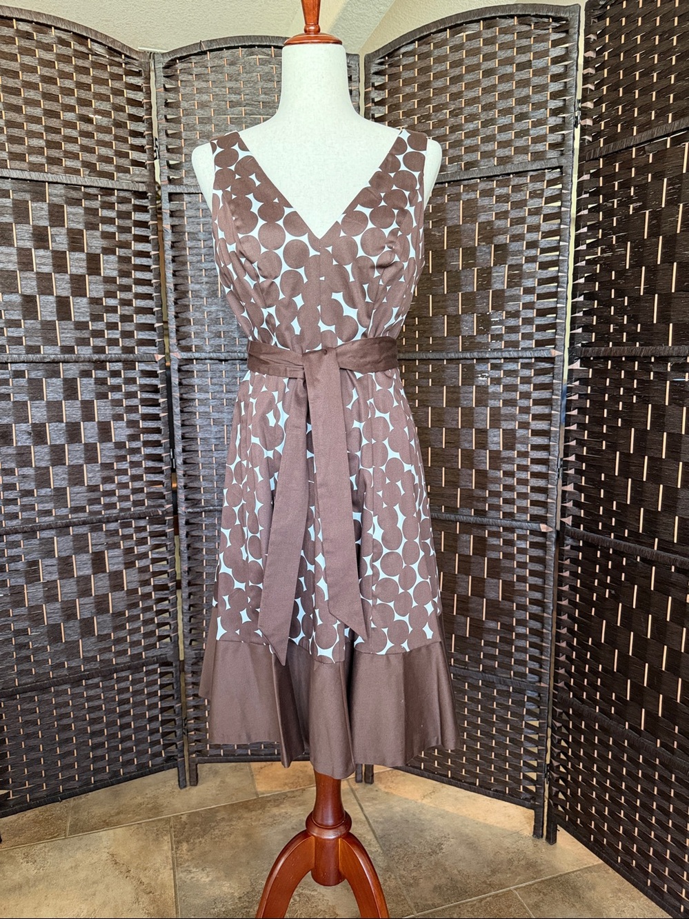 Nine West Brown and Cream Dress